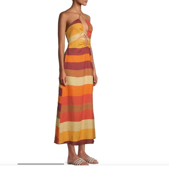 CALA DE LA CRUZ***Striped Halter Maxi Dress***Small $485 - Picture 3 of 5